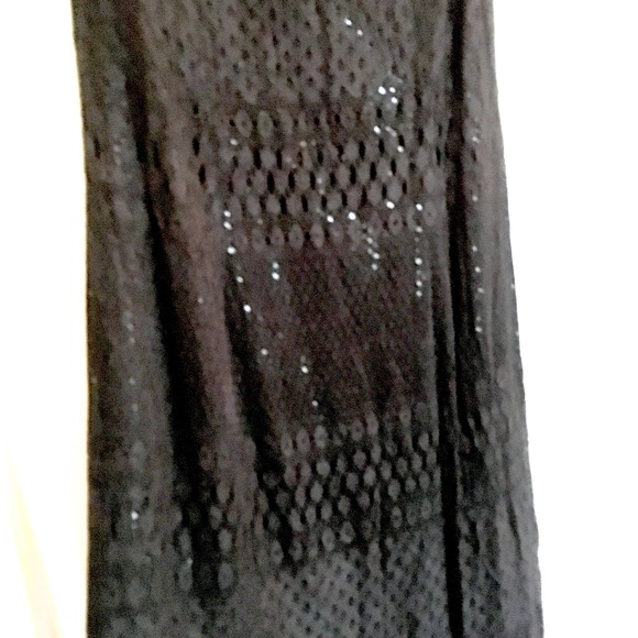 Black double-layered lace and sequins maxi dress - Picture 3 of 16
